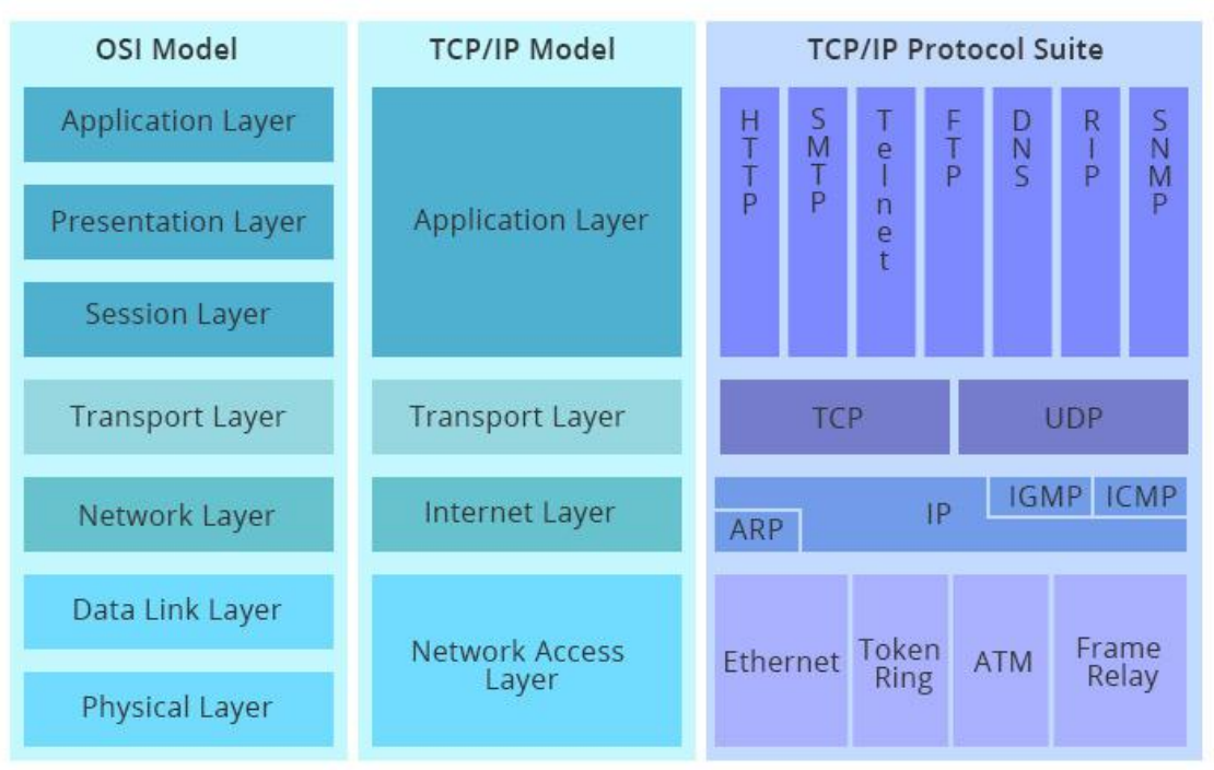2.2 OSI 模型与 TCP/IP 模型对照